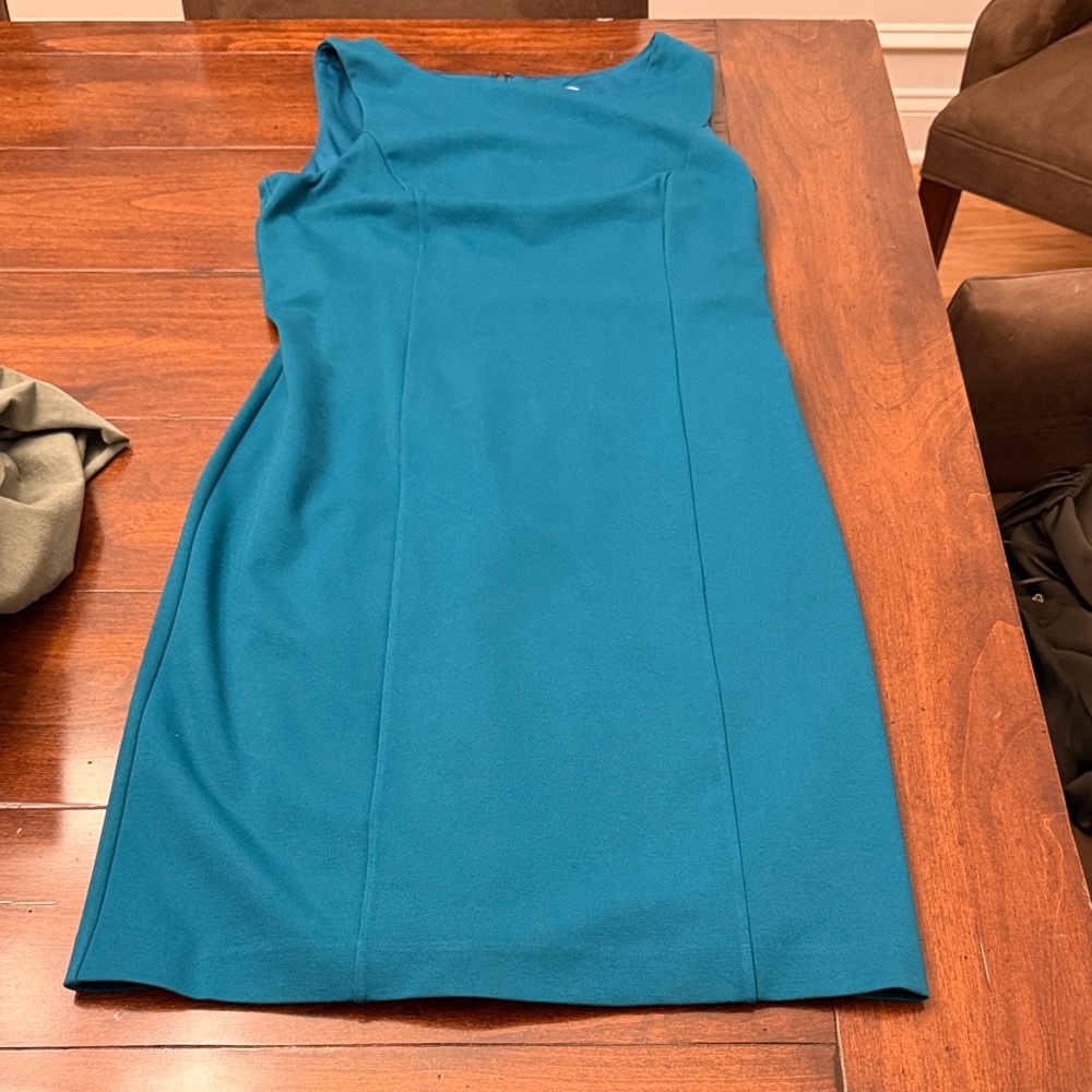 Nue by Shani Teal Sleeveless Midi Sheath Dress